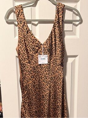 American Eagle Outfitters Leopard Print Maxi Dress - Tan and Black